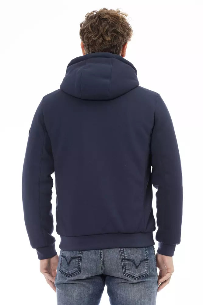 Baldinini Trend Sleek Blue Reißverschlussjacke mit Logodetails