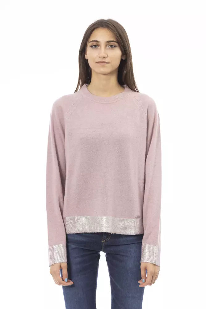 Baldinini Trend Elegant Crew Neck Sweater sa Luxe Blend