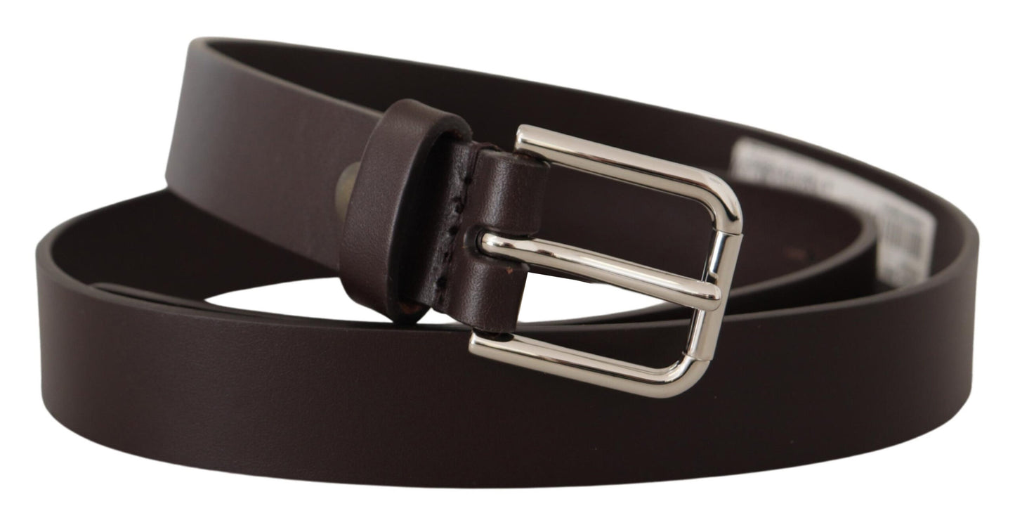 Dolce & Gabbana Elegant Leather Belt With Logo Buckle