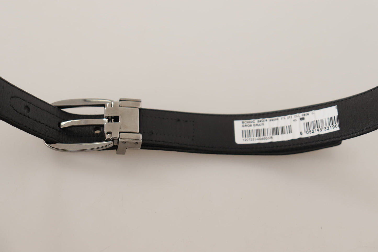 Dolce &amp; Gabbana Black Grosgrain Leather Silver Tone Metal Buckle Belt