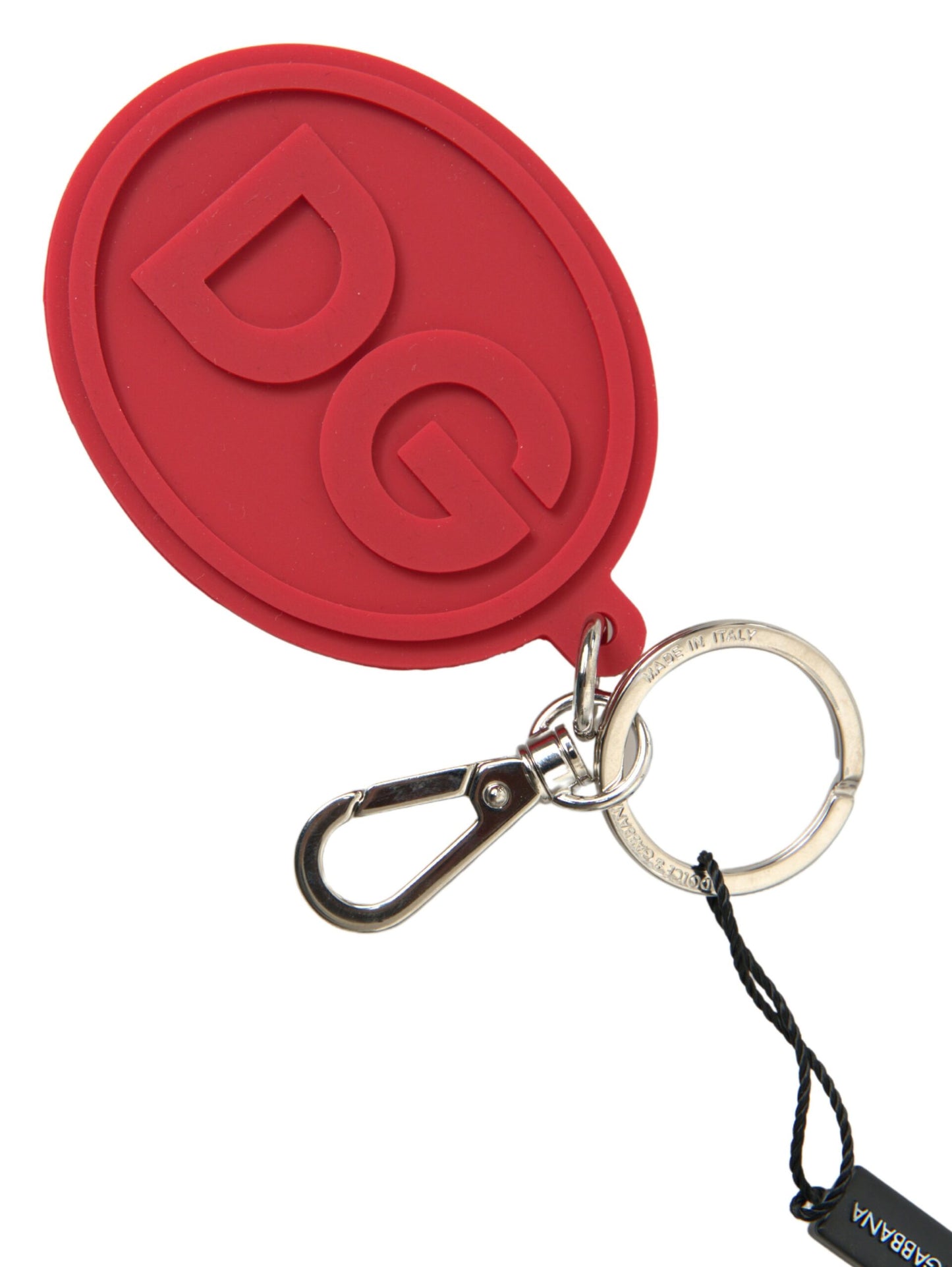 Dolce & Gabbana Chic Red Rubber and Brass Designer Keychain