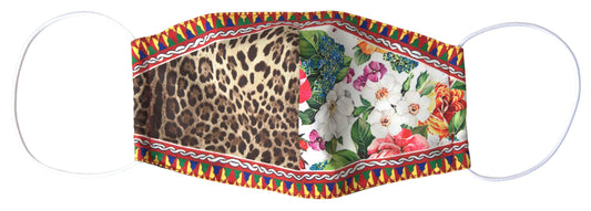 Dolce &amp; Gabbana Multicolor Leopard Floral Elastic Ear Strap Face Mask