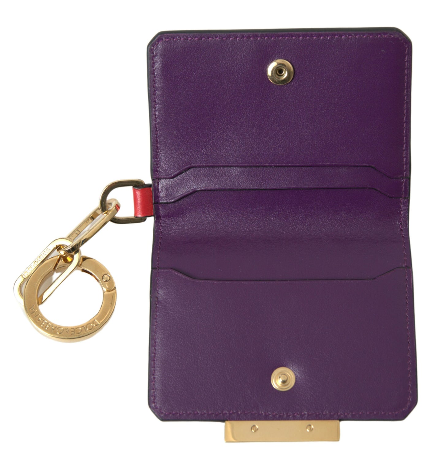 Dolce & Gabbana Purple Leather French Flap Wallet