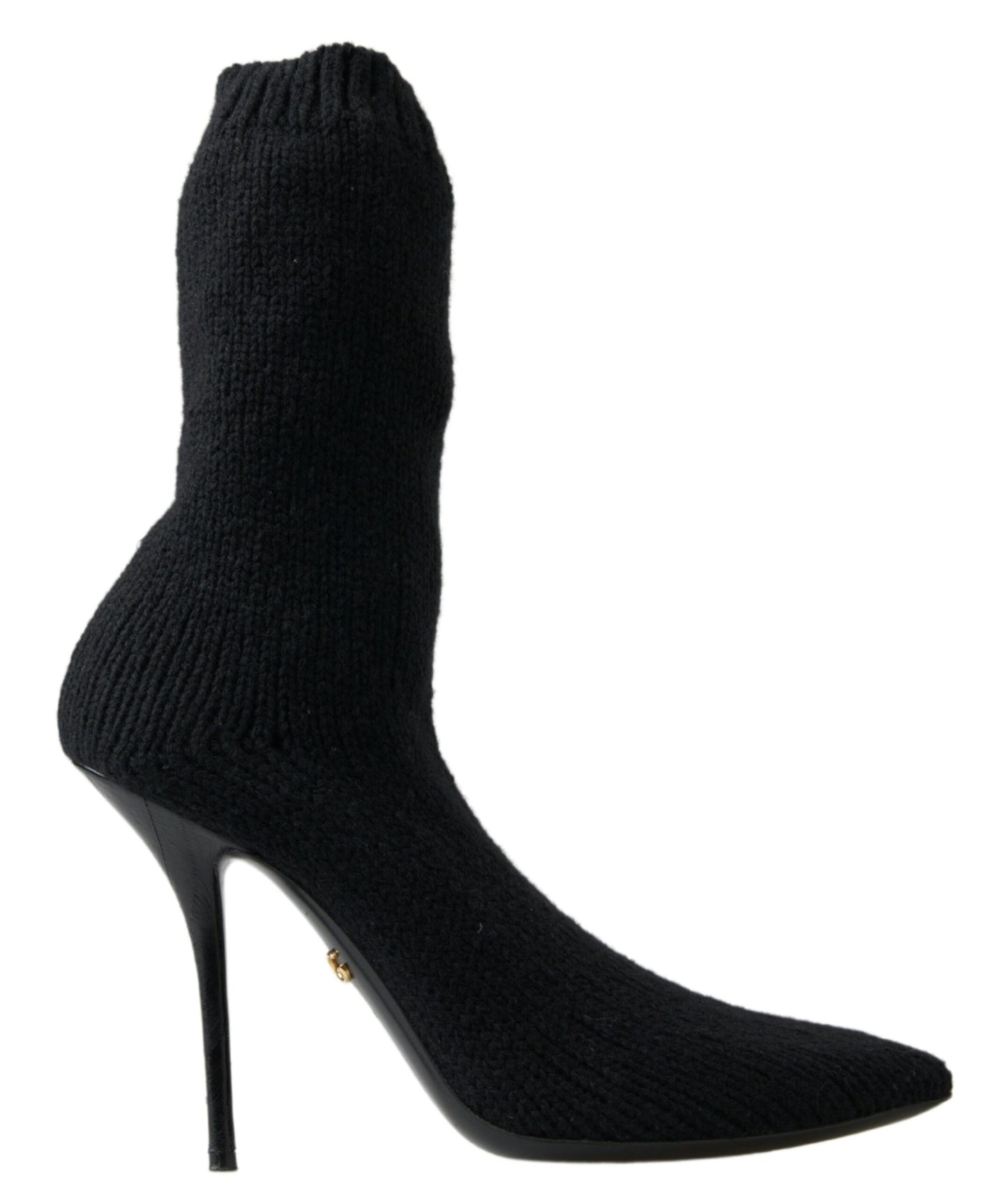 Dolce &amp; Gabbana Schwarze Damen-Stiefelschuhe mit Stiletto-Absatz und mittlerer Wade