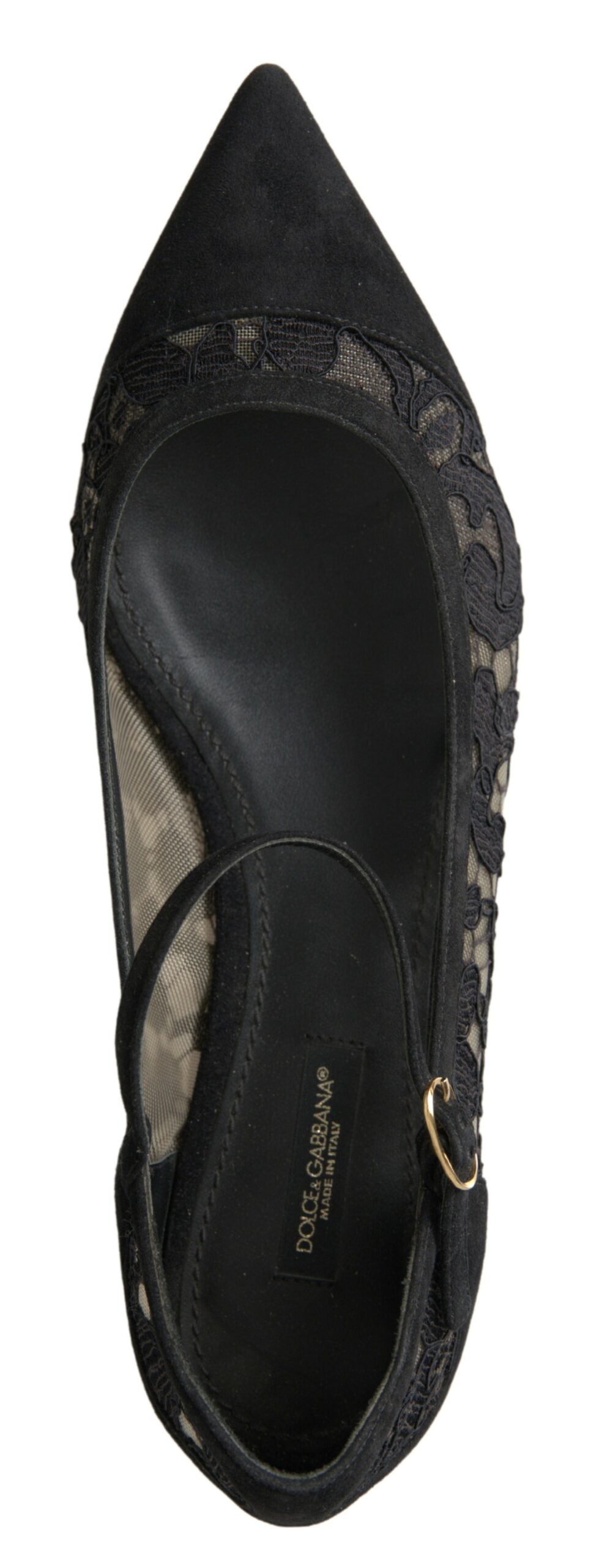 Dolce &amp; Gabbana Schwarze Spitzen-Loafer-Ballerinas