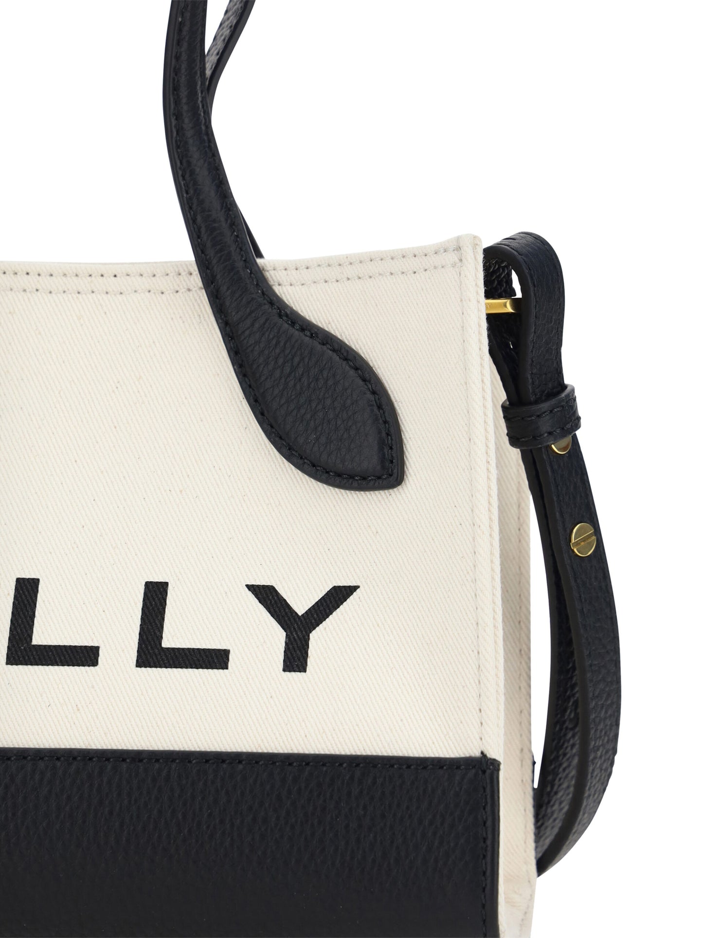 Bally Mini-Handtasche aus weißem und schwarzem Leder