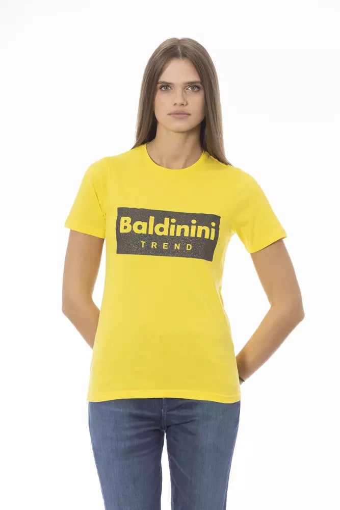 Baldinini Trend Sunny Rundhals-Baumwoll-T-Shirt mit trendigem Aufdruck