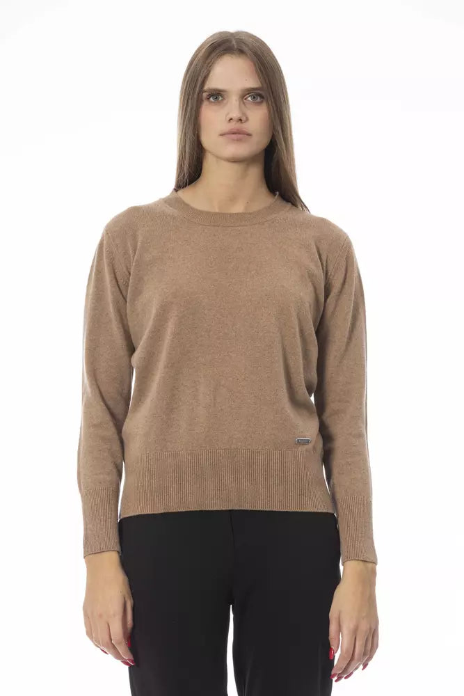 Baldinini Trend Baldinini Trend Beige Woll-Kaschmir-Pullover