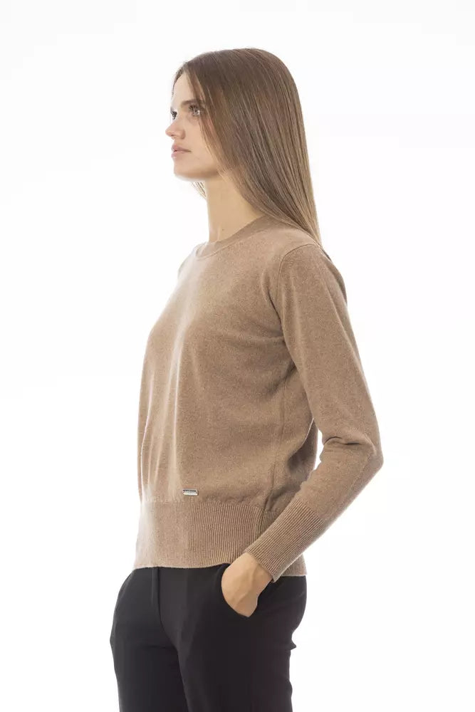 Baldinini Trend Baldinini Trend Beige Woll-Kaschmir-Pullover