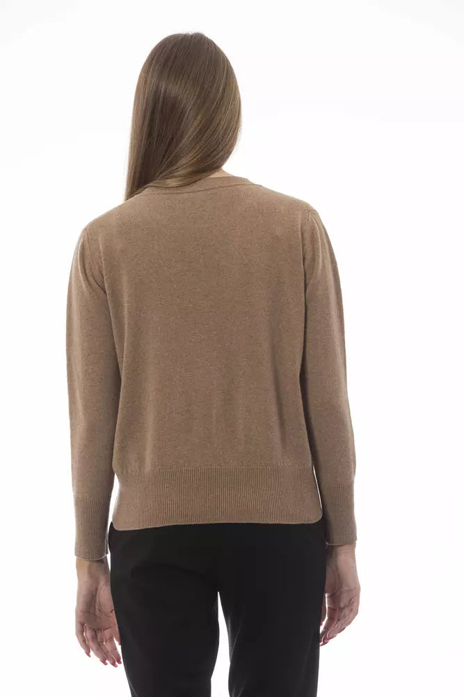 Baldinini Trend Baldinini Trend Beige Woll-Kaschmir-Pullover