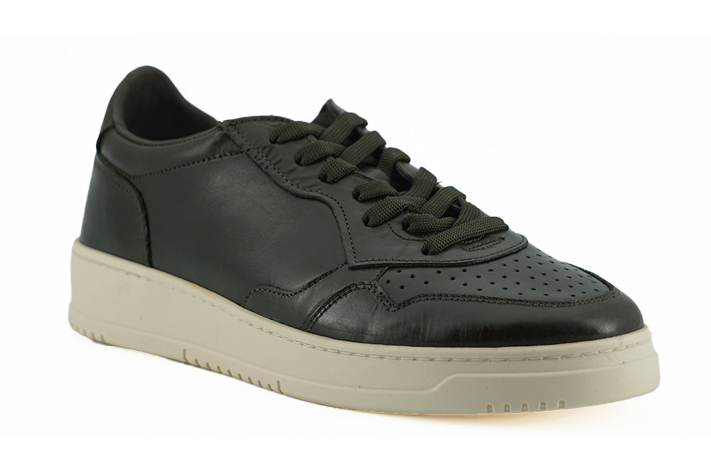 Dunkelbraune Leder-Low-Top-Sneaker von Saxone of Scotland