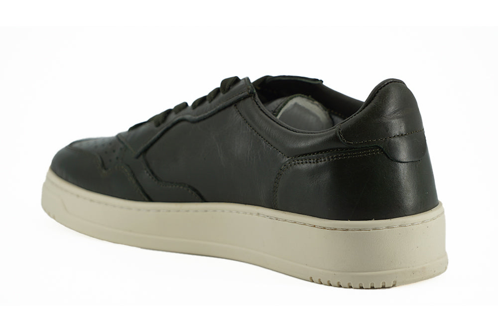 Dunkelbraune Leder-Low-Top-Sneaker von Saxone of Scotland