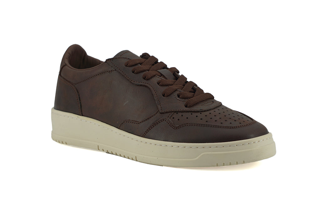 Saxone of Scotland Low-Top-Sneaker aus braunem Leder