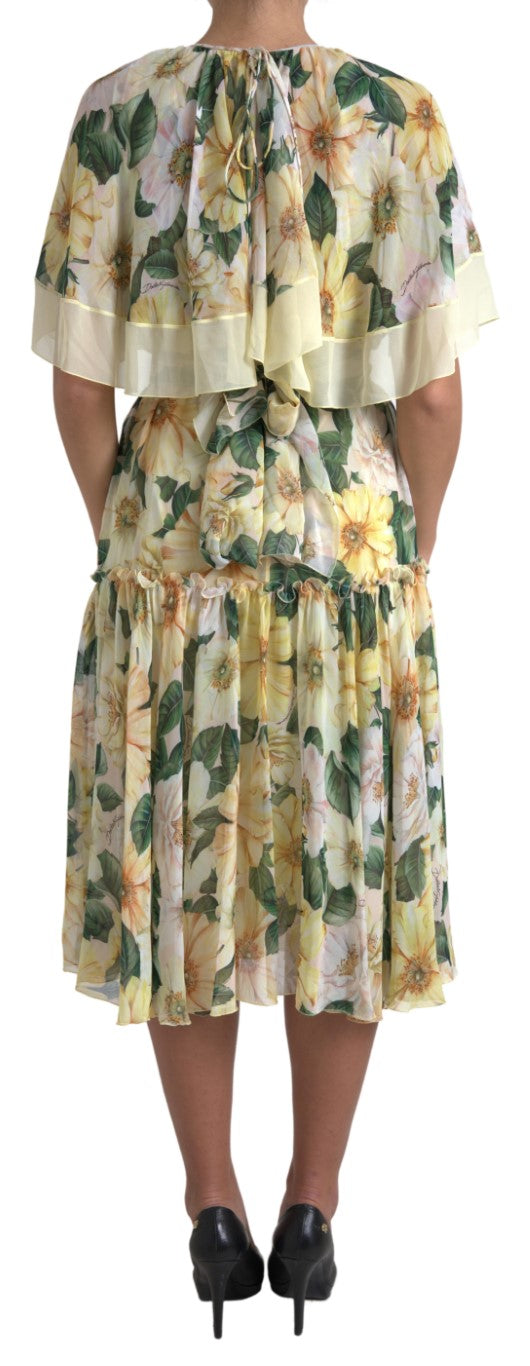 Dolce &amp; Gabbana Multicolor Silk Floral Print Long Maxi Dress