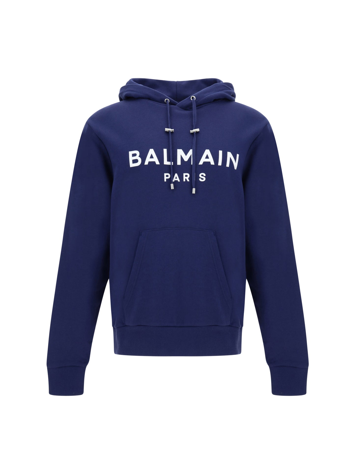 Blaues Balmain-Kapuzenpullover aus Baumwolle