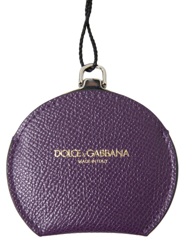 Dolce &amp; Gabbana Lilafarbener Handspiegelhalter aus Kalbsleder