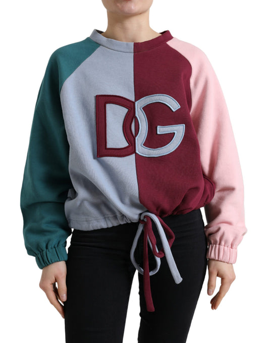 Dolce &amp; Gabbana Multicolor Cotton Crew Neck Pullover Sweater