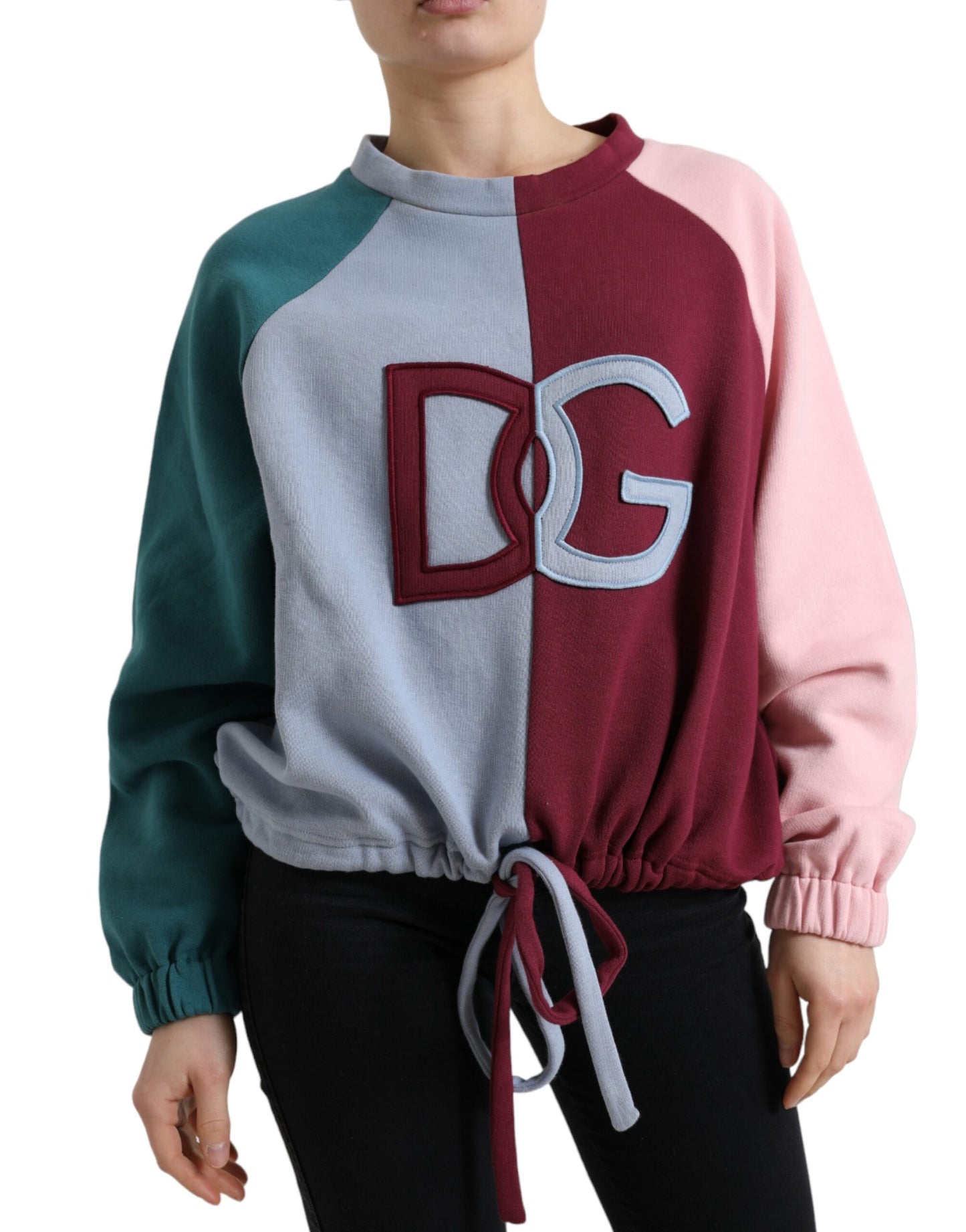 Dolce &amp; Gabbana Multicolor Cotton Crew Neck Pullover Sweater