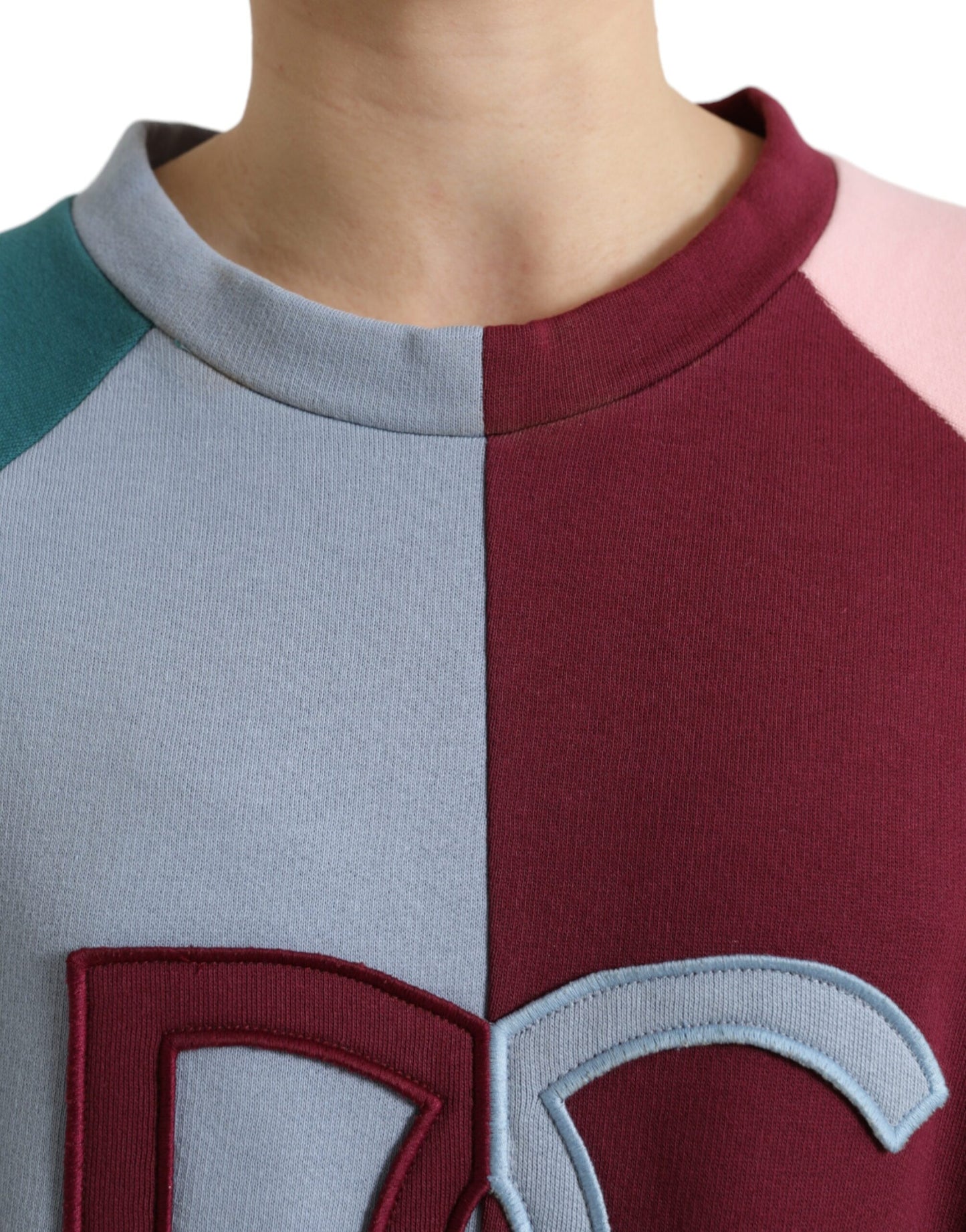 Dolce &amp; Gabbana Multicolor Cotton Crew Neck Pullover Sweater