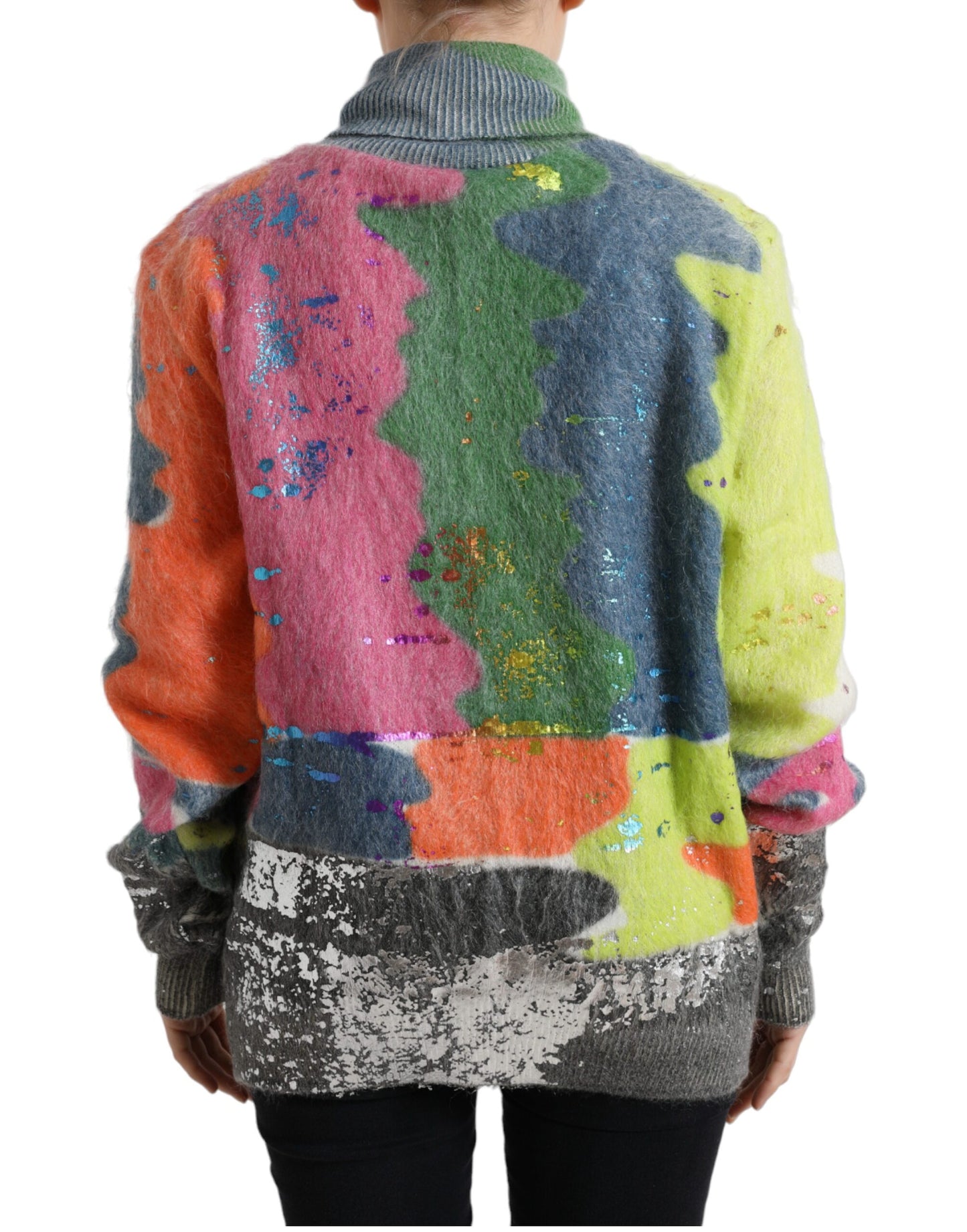 Dolce &amp; Gabbana Multicolor Mohair Turtleneck Pullover Sweater