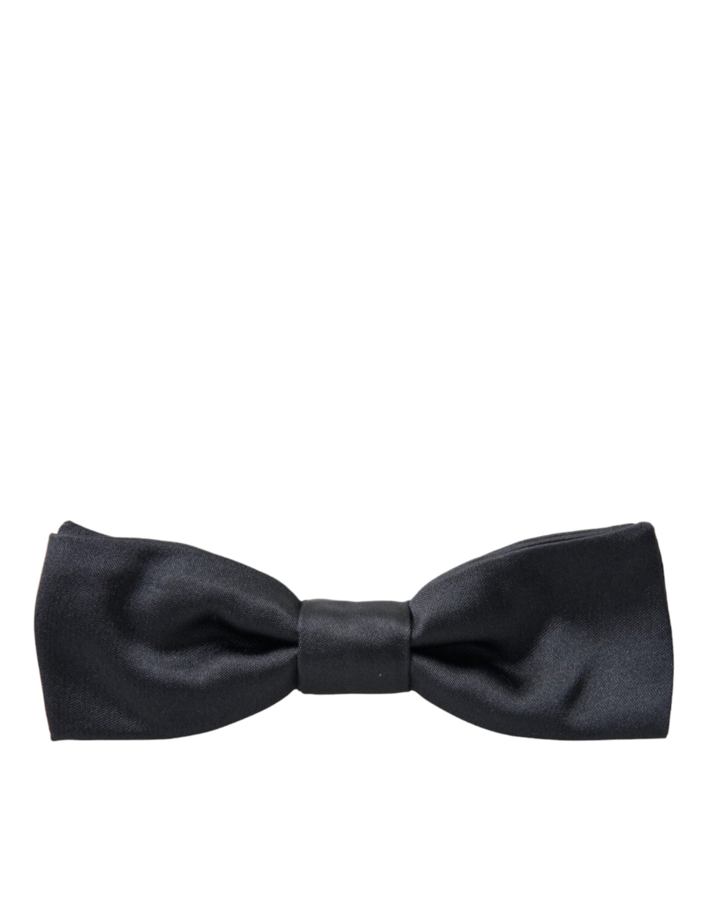 Dolce &amp; Gabbana Dark Grey Silk Adjustable Neck Men Papillon Bow Tie