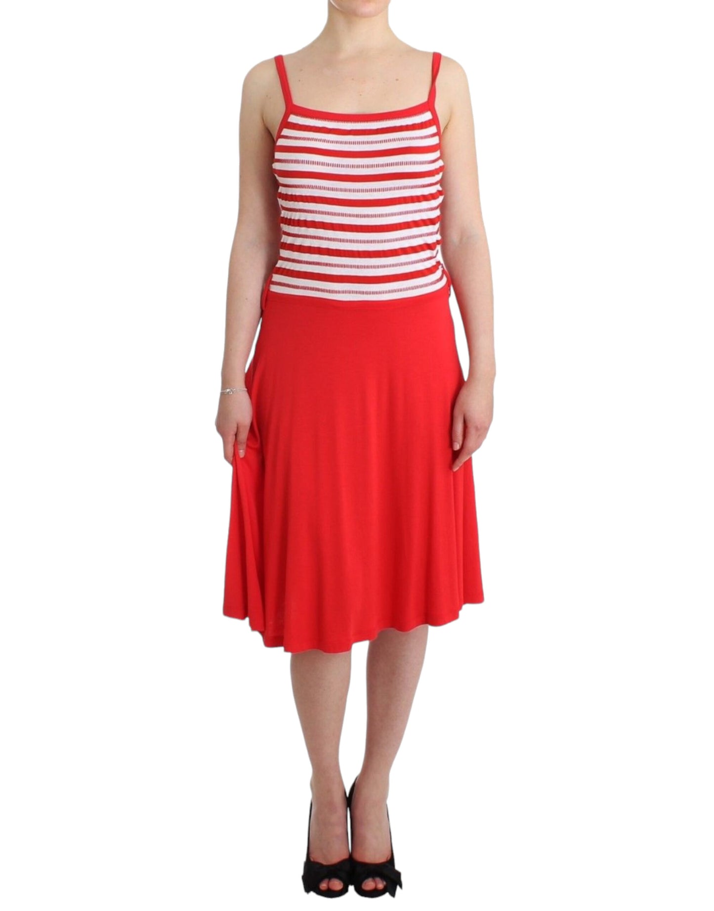 Roccobarocco Red striped jersey A-line na damit