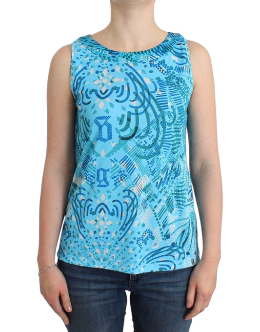 John Galliano Blau bedrucktes Tanktop