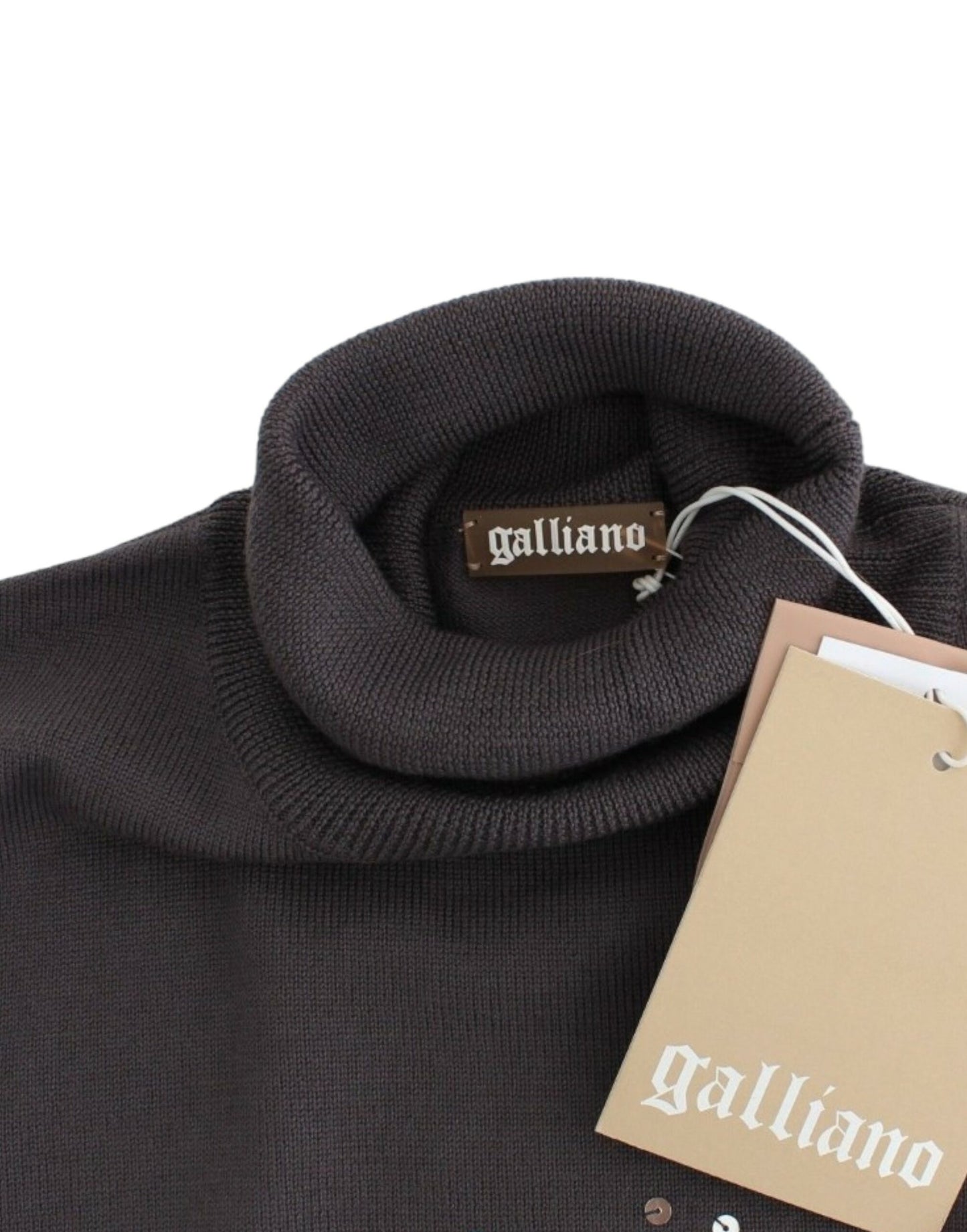 John Galliano Brauner Rollkragenpullover aus Baumwolle