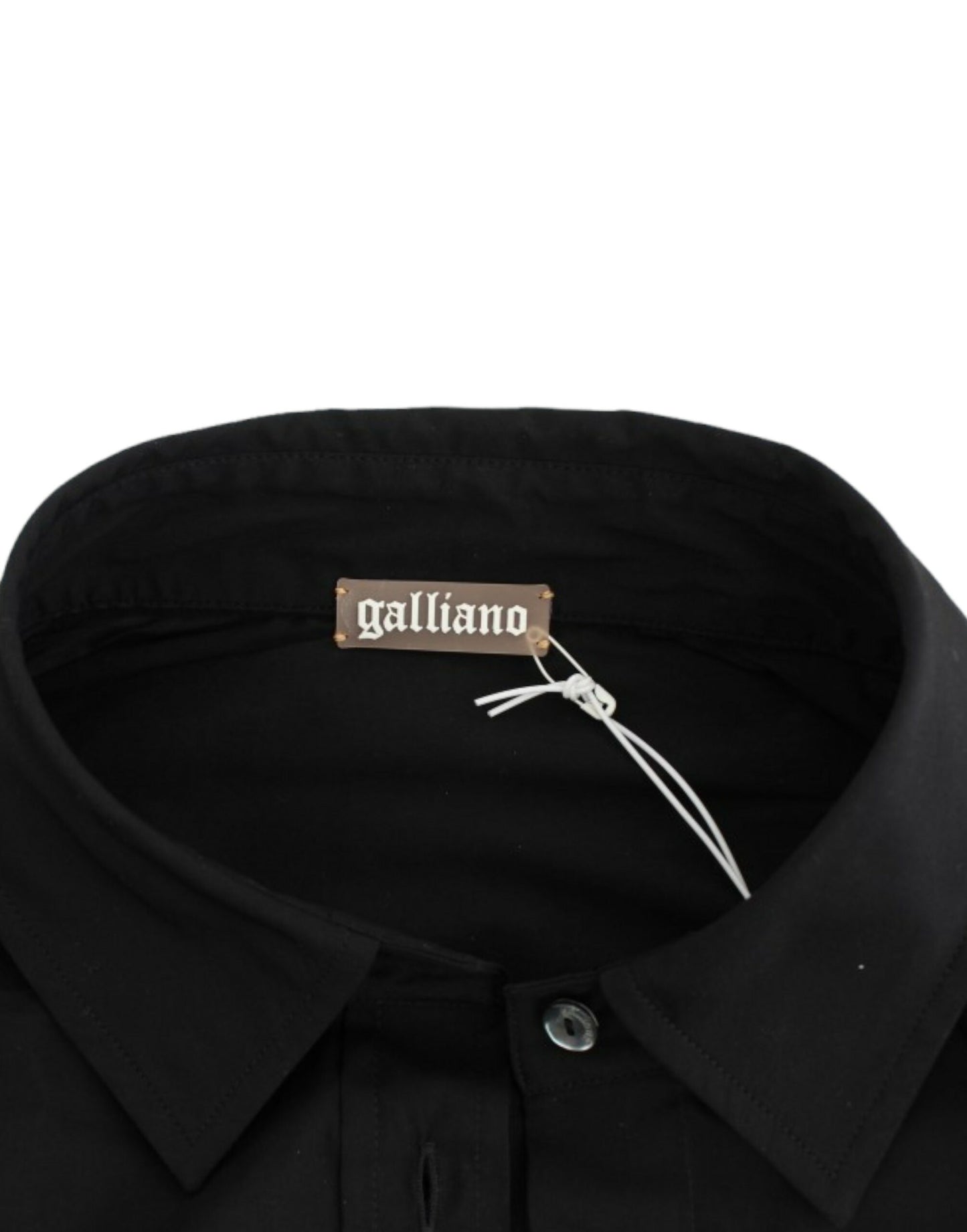 John Galliano Itim na cotton shirt na pang-itaas