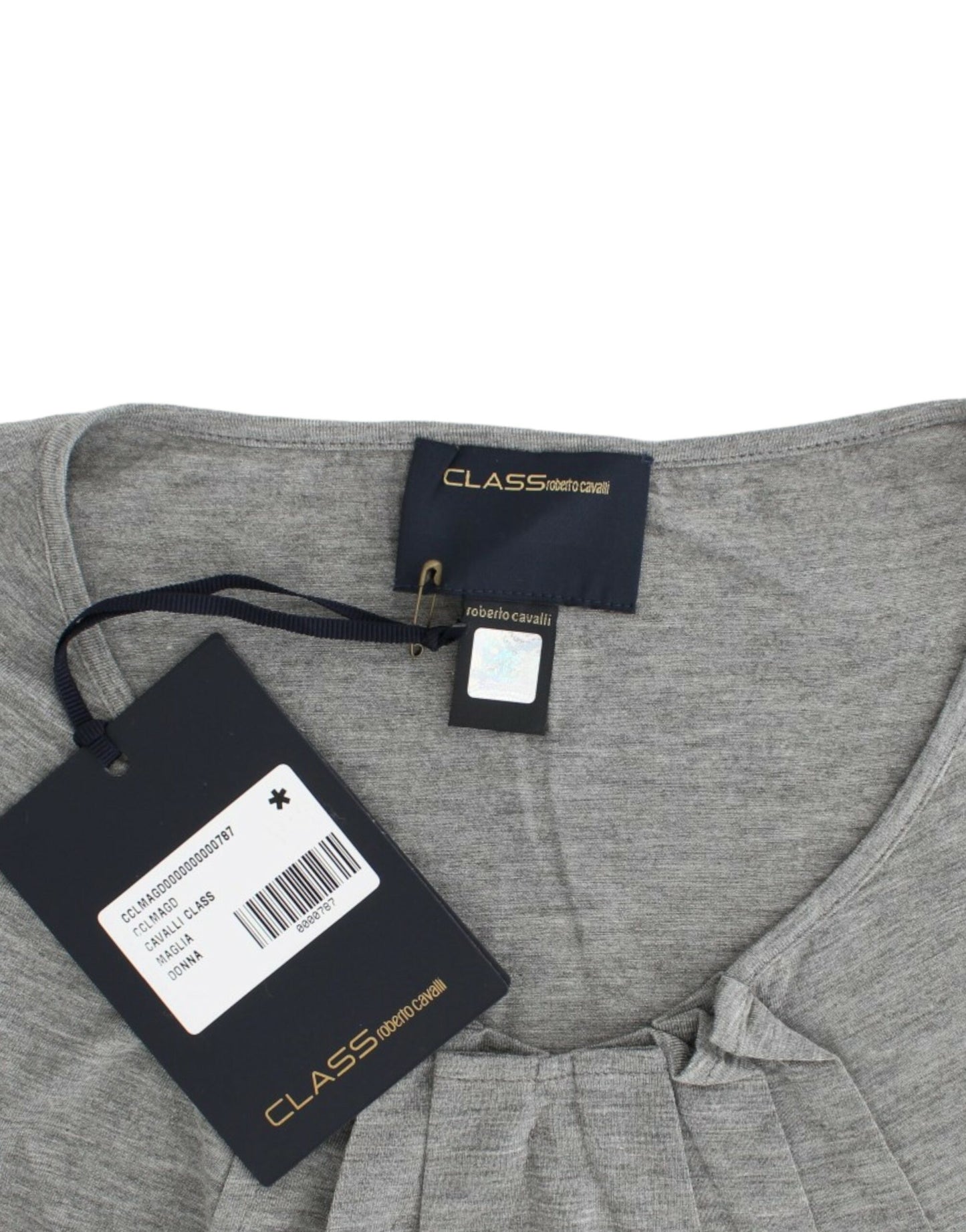 Cavalli Grey 3/4 sleeves jumper top