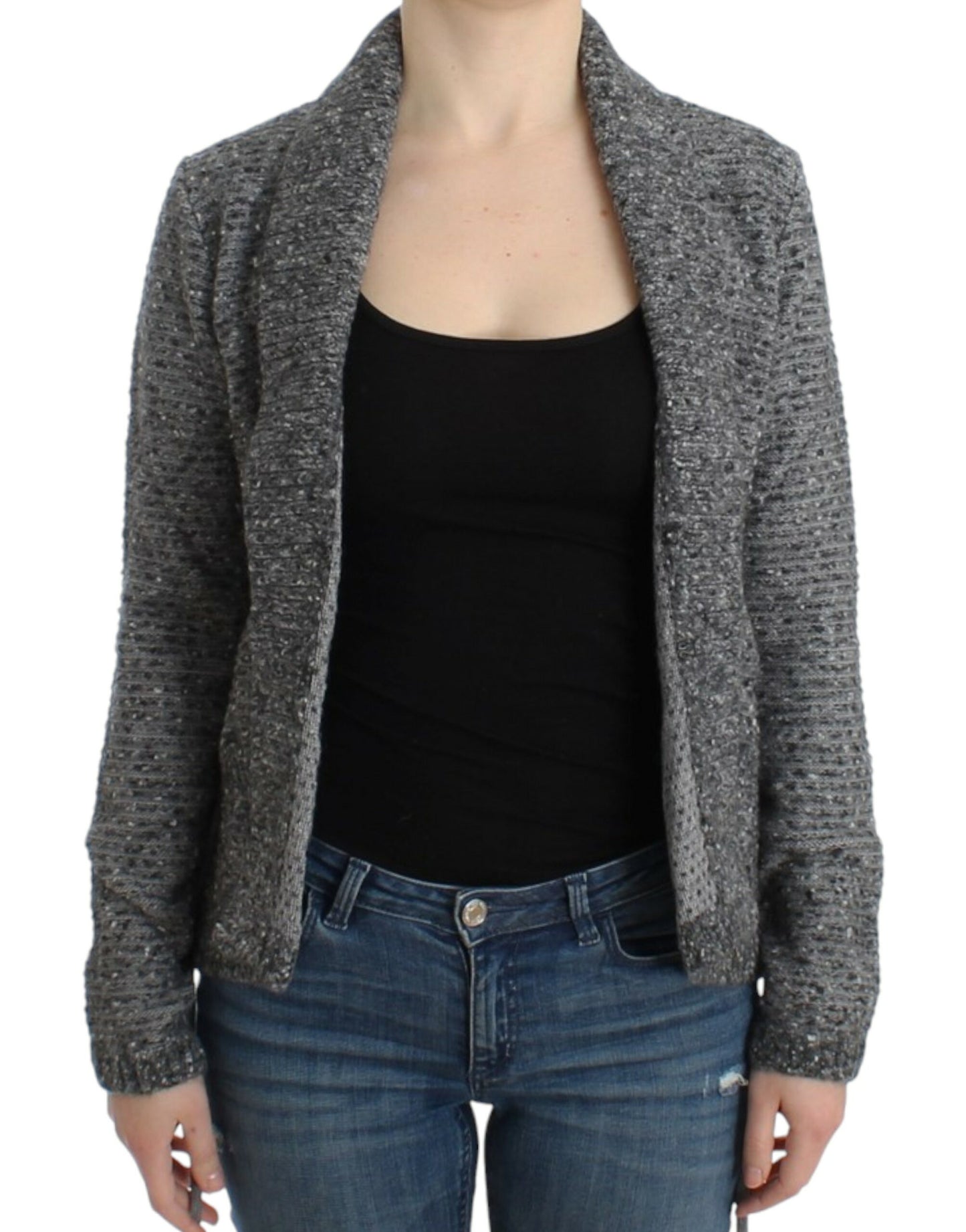 Cavalli Strickjacke aus grauer Wolle