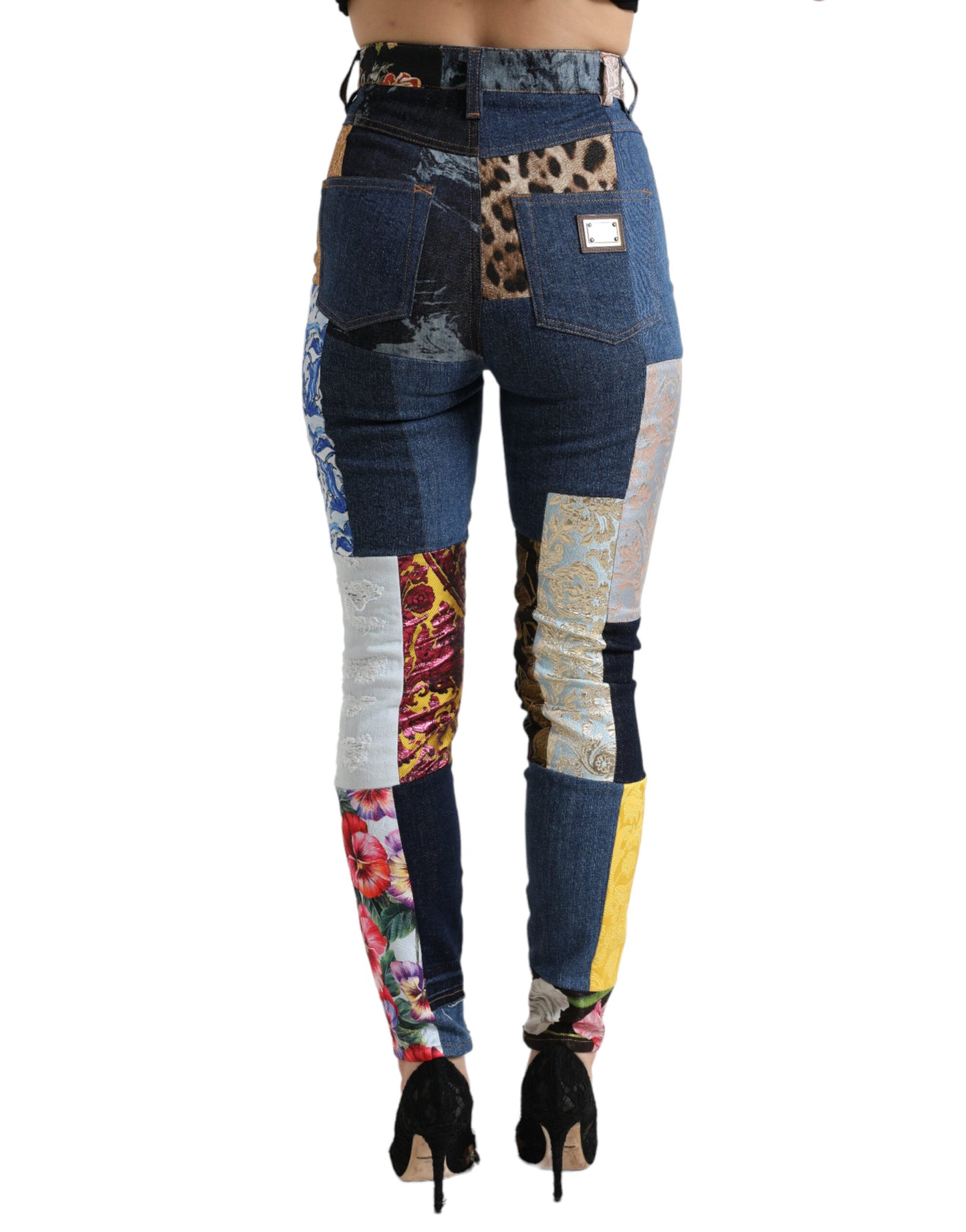 Dolce &amp; Gabbana Multicolor Patchwork GRACE Skinny Denim Jeans