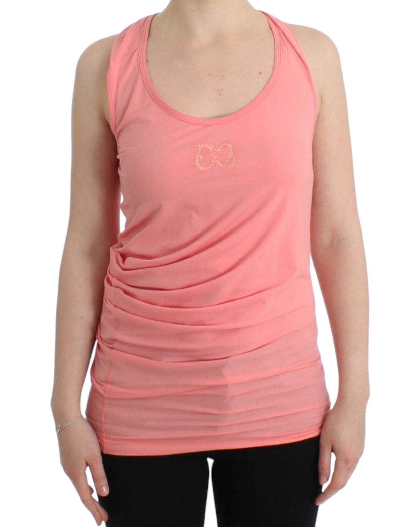 Cavalli Rosa Baumwoll-Tanktop