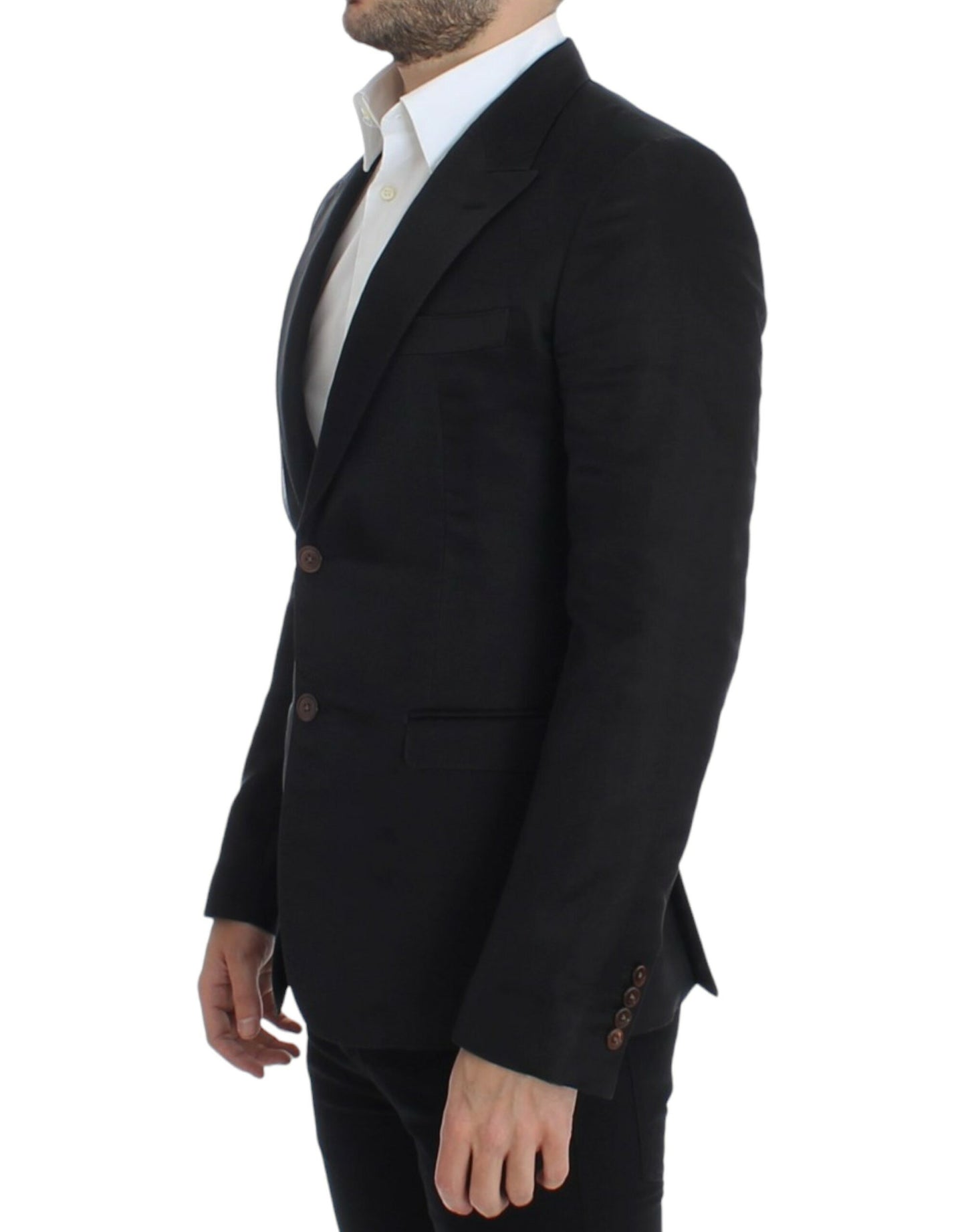 Dolce &amp; Gabbana Slim-Fit-Blazer aus schwarzer Seide