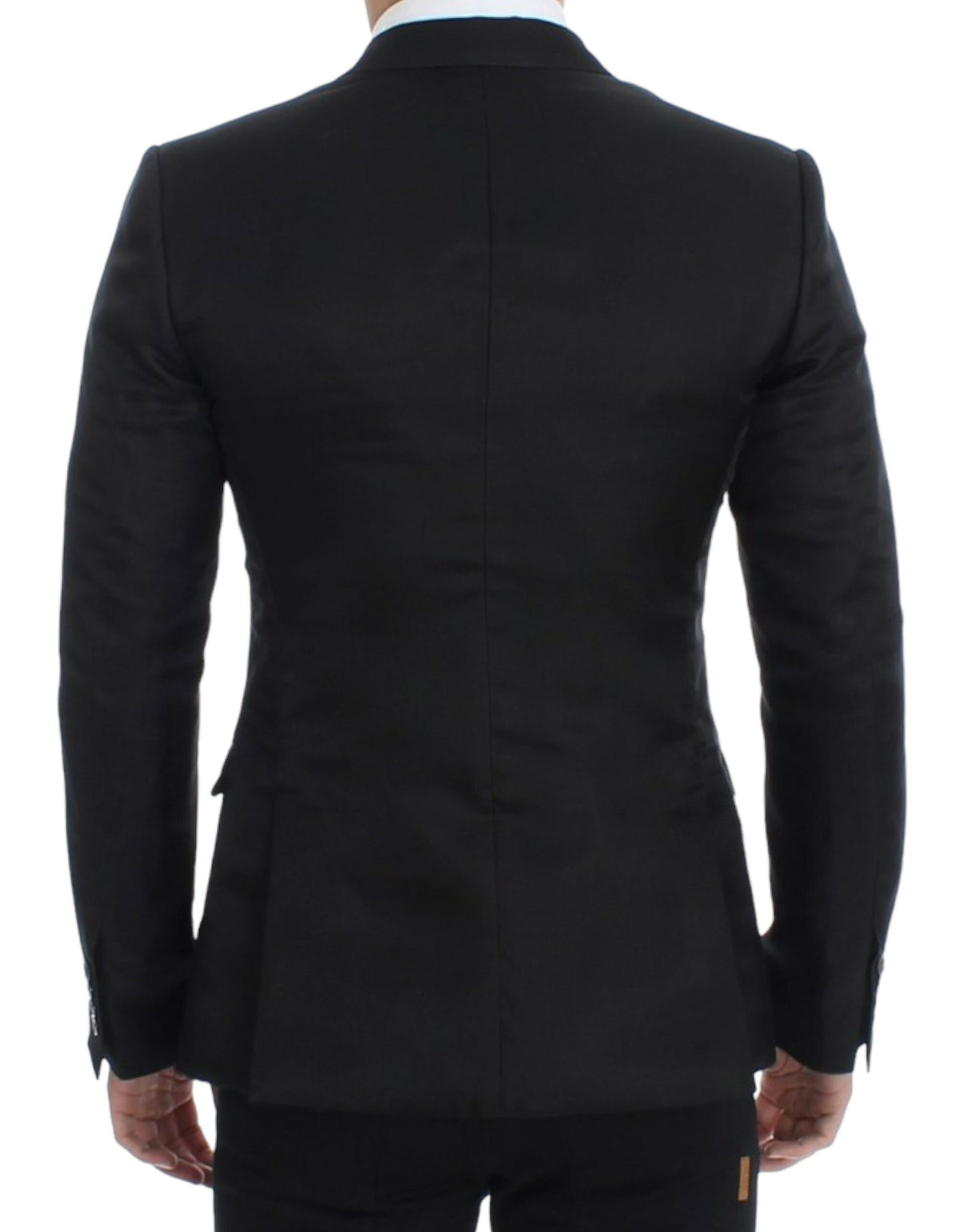 Dolce &amp; Gabbana Slim-Fit-Blazer aus schwarzer Seide