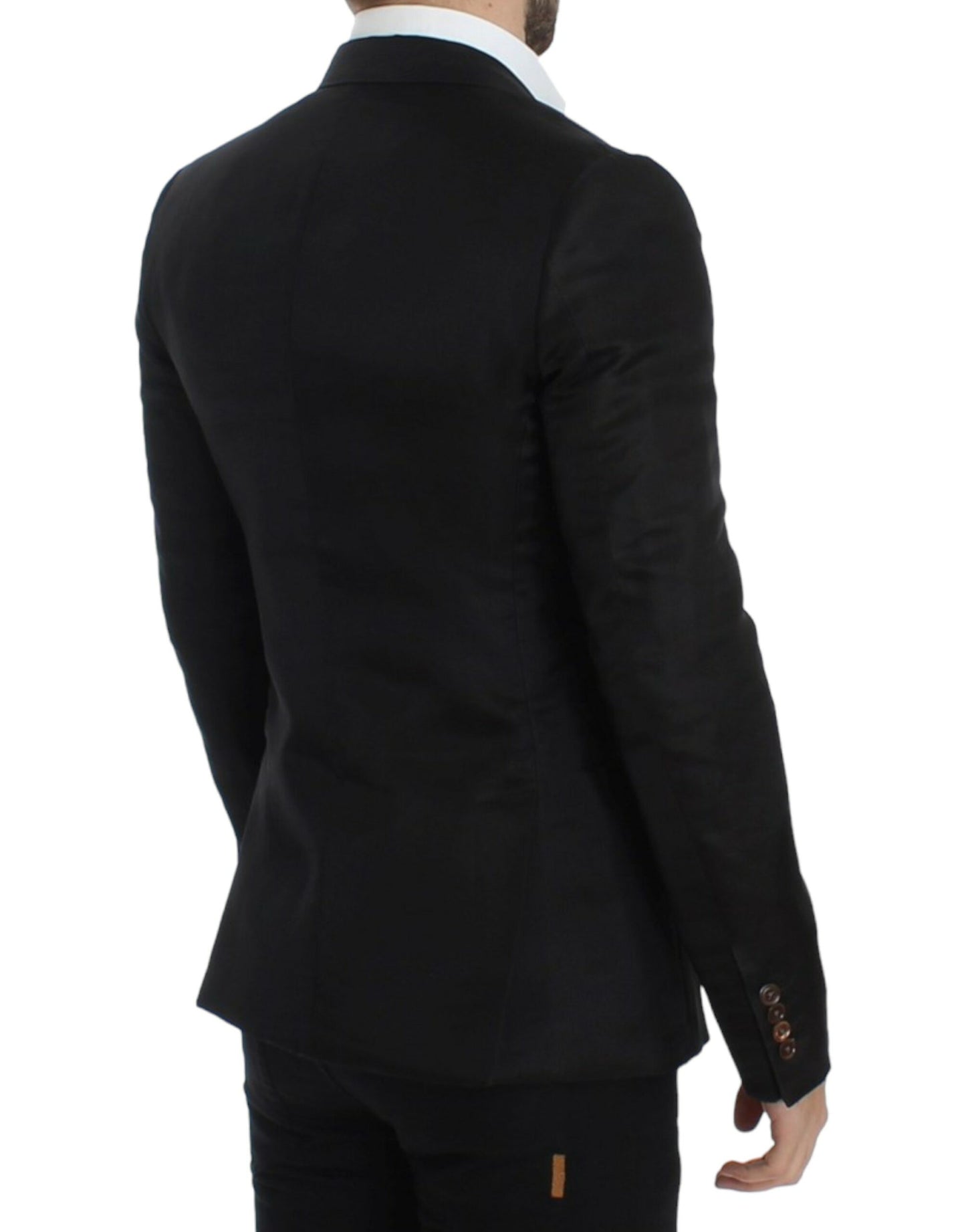 Dolce &amp; Gabbana Slim-Fit-Blazer aus schwarzer Seide