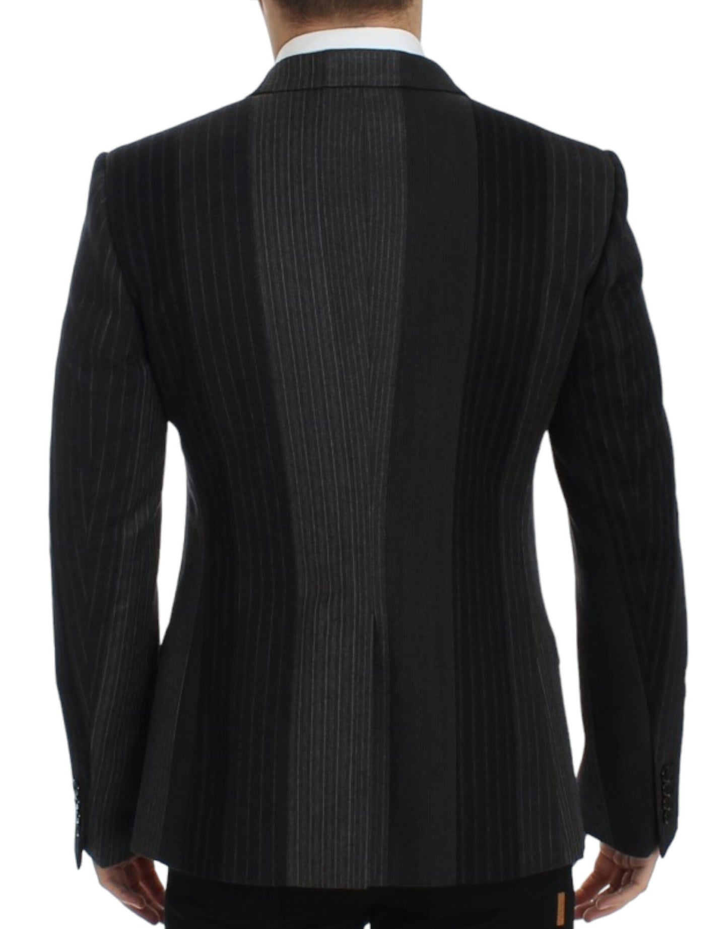 Dolce &amp; Gabbana Gray striped wool stretch blazer