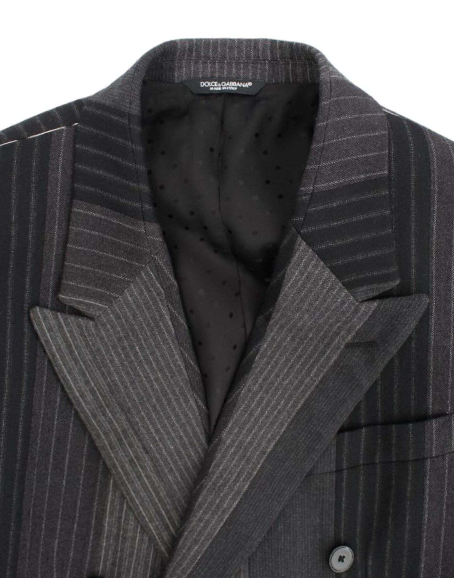 Dolce &amp; Gabbana Gray striped wool stretch blazer