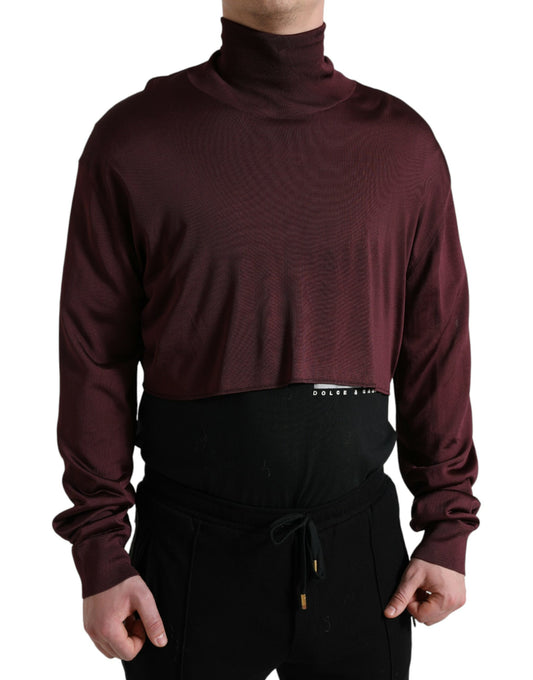 Dolce &amp; Gabbana Rollkragenpullover aus kastanienbrauner Viskose