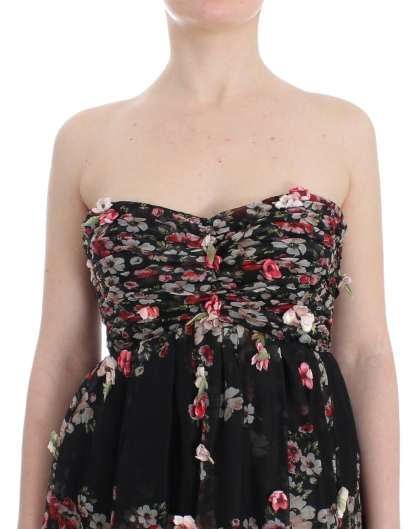 Dolce &amp; Gabbana Masterpiece black floral print silk runway dress