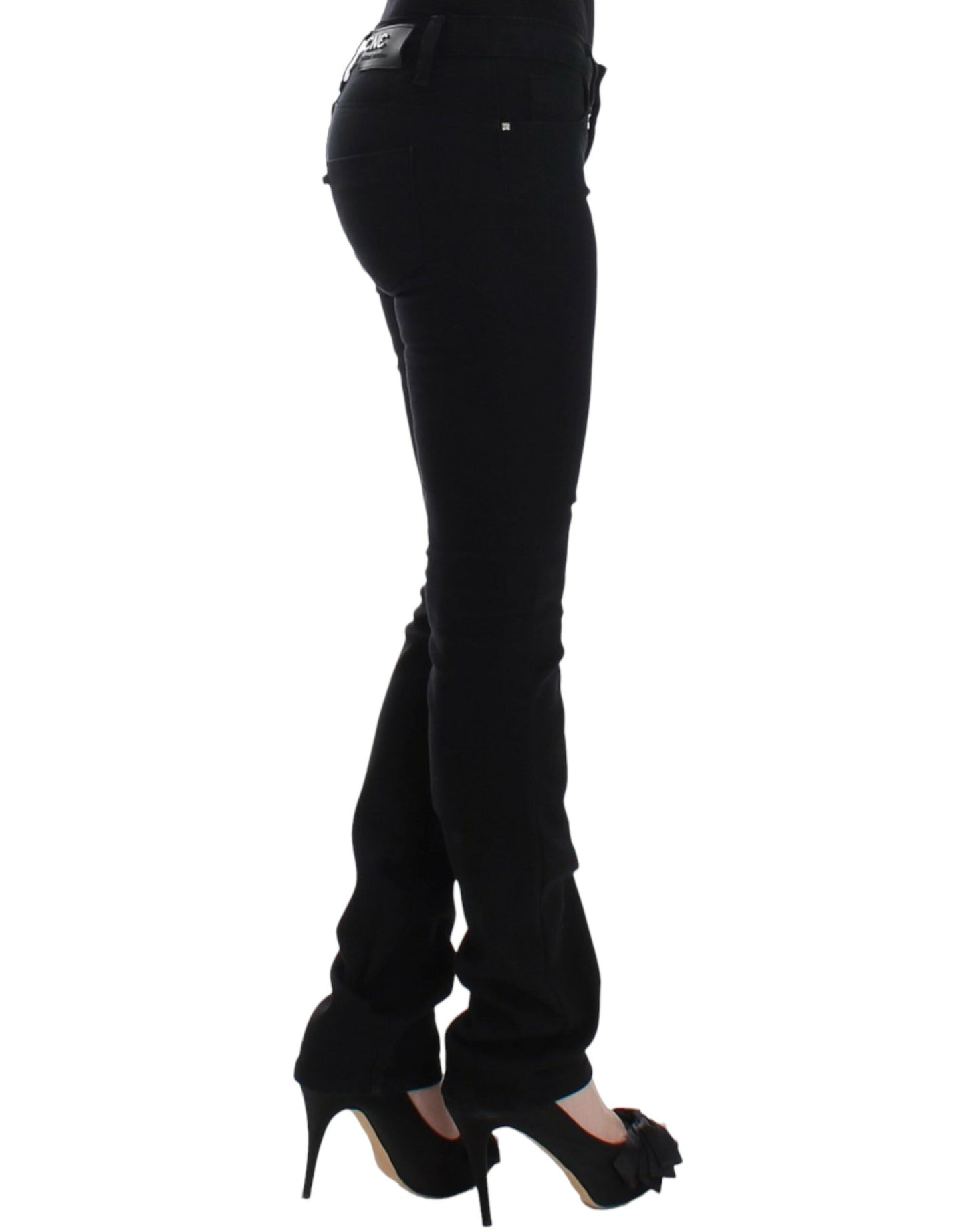 Costume National Elegant Black Straight Leg Jeans