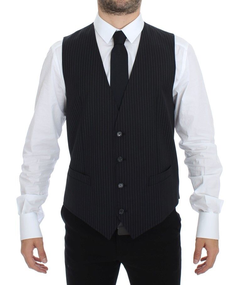 Dolce &amp; Gabbana Grey Stretch Formal Dress Vest Gilet