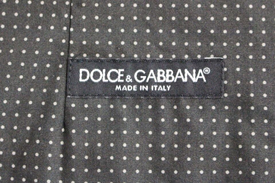 Dolce &amp; Gabbana Grey Polka Dot Dress Vest Gilet Weste