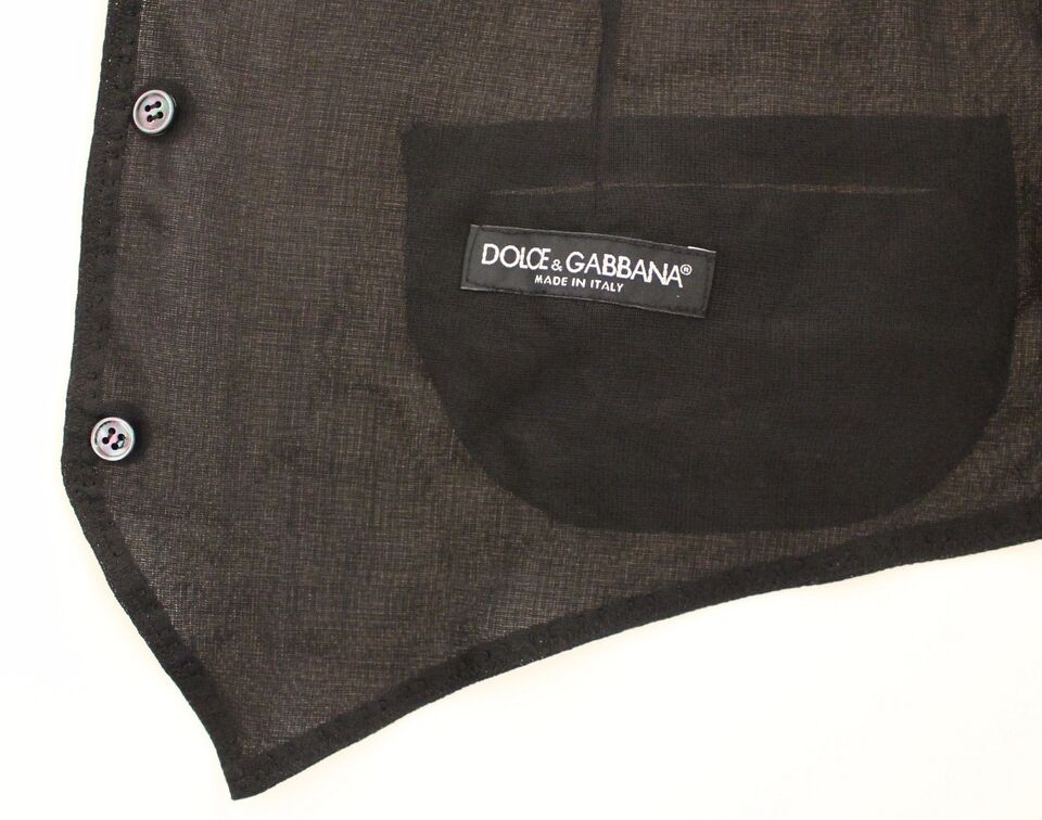 Dolce &amp; Gabbana Black Wool Formal Dress Vest Gilet Jacket