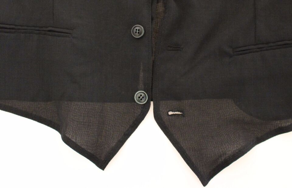 Dolce &amp; Gabbana Black Wool Formal Dress Vest Gilet Jacket