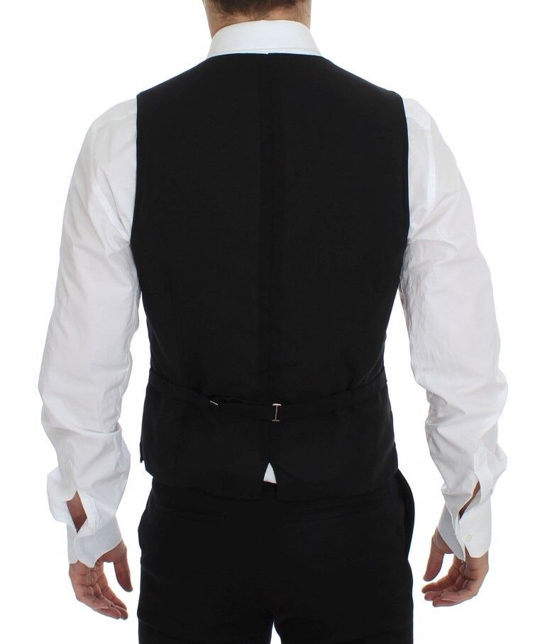 Dolce &amp; Gabbana Black Wool Formal Dress Vest Gilet Jacket