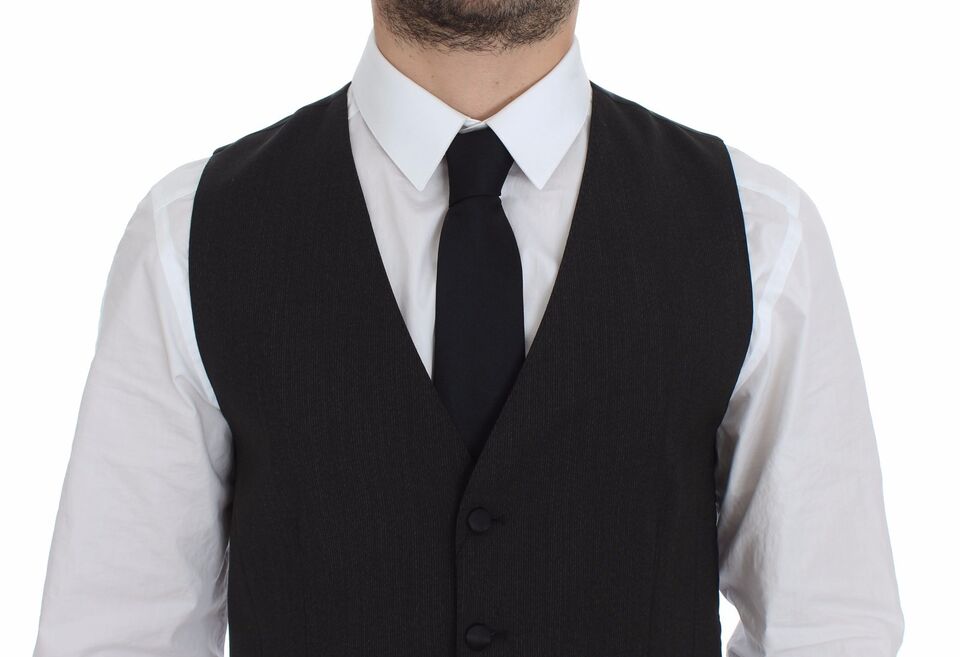 Dolce &amp; Gabbana Grey Wool Stretch Dress Vest Blazer