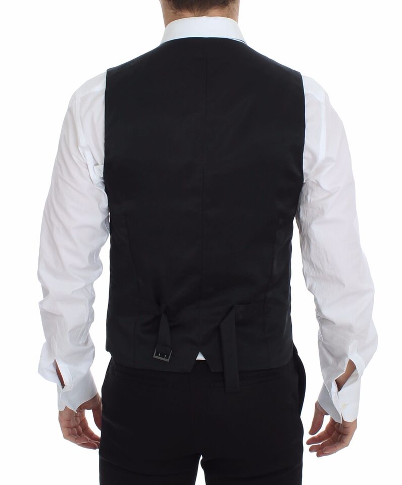 Dolce &amp; Gabbana Grey Wool Stretch Dress Vest Blazer