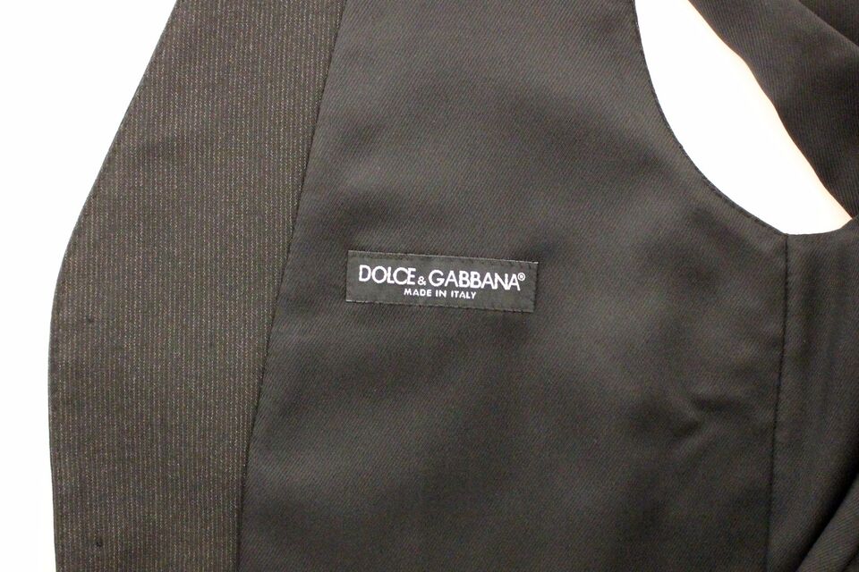 Dolce &amp; Gabbana Grauer Woll-Stretch-Kleiderwesten-Blazer