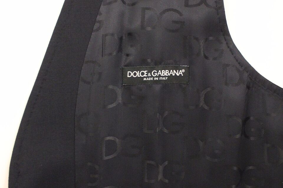 Dolce &amp; Gabbana Blauer Baumwoll-Stretch-Kleiderwesten-Blazer